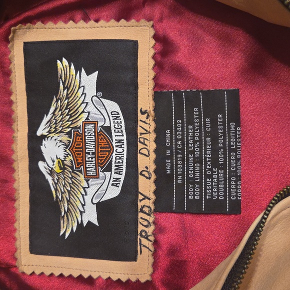 Vintage Womens Harley Davidson Tan Leather Jacket Size Small - Picture 6 of 9